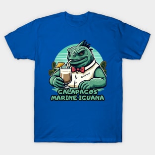 Galapagos marine iguana enjoying summer retro vintage T-Shirt